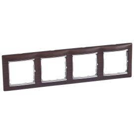 VALENA DIY Рамка 4-местная темное дерево (серебряный штрих)