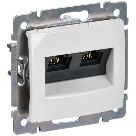 VALENA Розетка компьютерная двойная RJ45 категория 5Е UTP с захватами белый