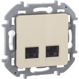 INSPIRIA Розетка компьютерная двойная RJ45 категория 6 UTP слоновая кость