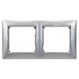 VALENA DIY Рамка 2-местная белый серебряный штрих