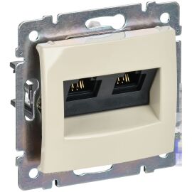 VALENA Розетка компьютерная двойная RJ45 категория 5Е UTP с захватами слоновая кость