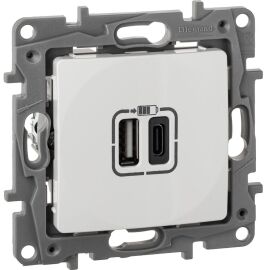 ETIKA Розетка USB A+C 15Вт белый