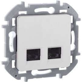 INSPIRIA Розетка компьютерная двойная RJ45 категория 6 UTP белый