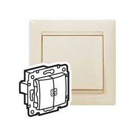 VALENA DIY Выключатель 2-клавишный с подсветкой схема 5L 10АХ безвинтовые зажимы слоновая кость