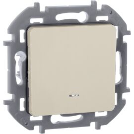 INSPIRIA Переключатель 1-клавишный с подсветкой/индикацией схема 6L 10АХ безвинтовые зажимы слоновая