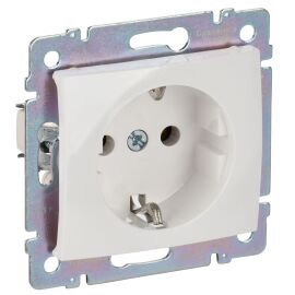 VALENA DIY Розетка 1-местная с заземлением с защитными шторками 16А белый