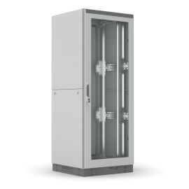 Шкаф напольный 19'', 42U, 2000x600x1000мм, двери передняя обзорная, задняя распашная металлическая, серый, DANNMAN 9061247