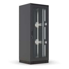 Шкаф напольный 19'', 38U, 1800x800x1200мм, двери передняя обзорная, задняя распашная металлическая, черный, DANNMAN 6882249