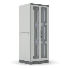 Шкаф напольный 19'', 42U, 2000x800x800мм, двери перфорированные распашные, серый, DANNMAN 9088887