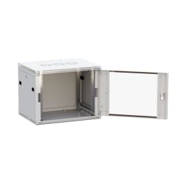Шкаф настенный 19", 9U, 600х450мм, стекл. дверь, серый, TERACOM PRO TRP-WLL-0964-40G