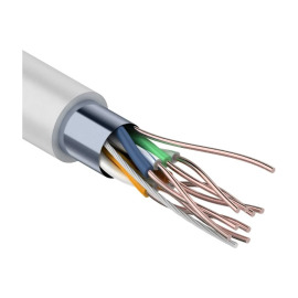 Кабель FTP 4 пары, Кат.5e, внутр., 0,50м, PVC, серый, 305м, REXANT 01-0143