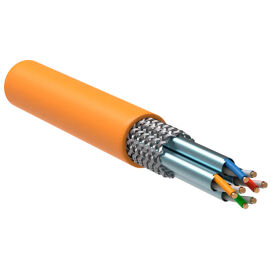Кабель S/FTP 4 пары, Кат.7, внутр., 0,57мм, LSZH, оранжевый, 305м, ITK LC1-C704-627