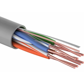 Кабель UTP 4 пары, Кат.5e, внутр., 0,50мм, PVC, серый, 305м, SIBLAN (RQ) T-452