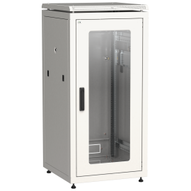 Шкаф напольный 19", 24U, 600х800мм, стекл. дверь, серый, LINEA N, ITK LN35-24U68-G
