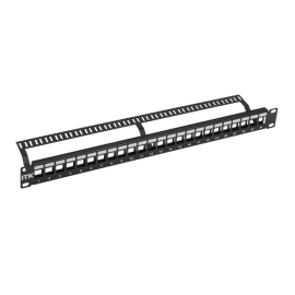 Патч-панель 1U, 19'', 24хRJ45, FTP, модульная, с органайзером, TERACOM PRO TRP-MODP-FTP-1U24