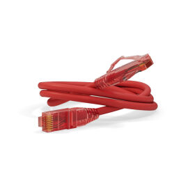 Патч-корд 4 пары, 2хRJ45, 1м, Кат.5e, UTP, красный, LSZH, Hyperline PC-LPM-UTP-RJ45-RJ45-C5e-1M-LSZH-RD