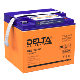 Батарея аккумуляторная GEL 12-45, (12В, 45Ач), DELTA 4614010140009