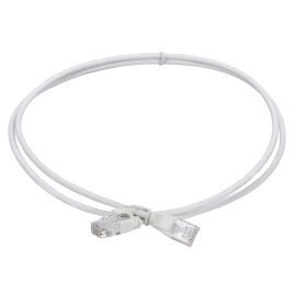 Патч-корд 4 пары, 2хRJ45, 1,5м, Кат.6, UTP, белый, slim (тонкий), колпачок без язычка, LSZH, ITK PC08-C06UL-D15M-SL-NT