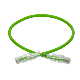 Патч-корд 4 пары, 2хRJ45, 0,5м, Кат.6A, UTP, зеленый, LSZH, ленточный замок, ITK PC02-C6AUL-D05M-SC-RL