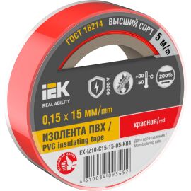 MIXTAPE 7 Изолента 0,15х15мм красная 5м IEK