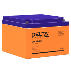 Батарея аккумуляторная GEL 12-26, (12В, 26Ач), DELTA 4614010140005