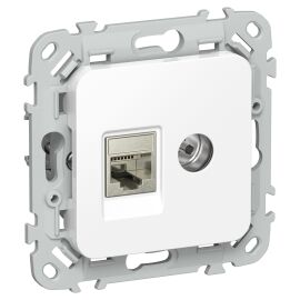 FLITE Розетка 2-местная RJ45/TV категория 5Е STP РКТВ5е-2-1-ФлБ белый IEK