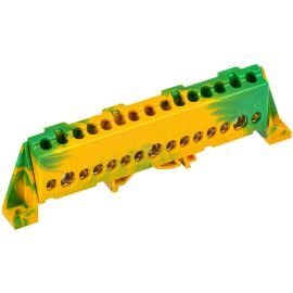 Шина PE "земля" в комб. DIN-изол. "Стойка" 8х12-15-ЖЗ, IEK TF-NN20-15-DP-K52