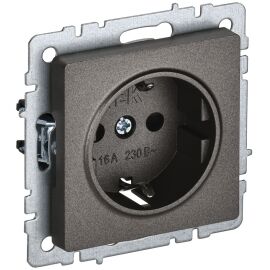 BRITE Розетка 1-местная с заземлением с защитными шторками 16А РС14-1-0-БрТБ темная бронза IEK