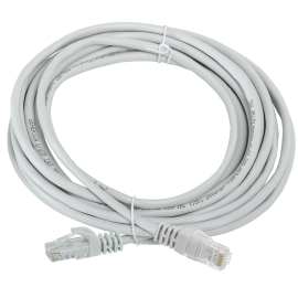 Патч-корд 4 пары, 2хRJ45, 5м, Кат.5e, UTP, серый, PVC, GENERICA PC01-C5EU-5M-G