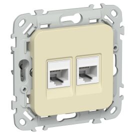 FLITE Розетка 2-местная RJ45/RJ11 категория 5Е/3 UTP РКТ5е/3-2-0-ФлН навахо IEK