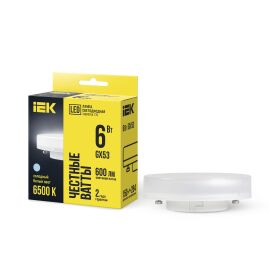 Лампа светодиодная T75 таблетка 6Вт 230В 6500К GX53 IEK