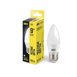 Лампа светодиодная C35 свеча 9Вт 230В 4000К E27 IEK