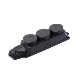 Розетка 3-местная с з/к, IP44, IEK PKR61-016-2-K02