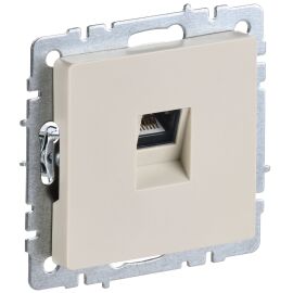 BRITE Розетка компьютерная RJ45 кат.6 РК11-БрКр бежевый IEK