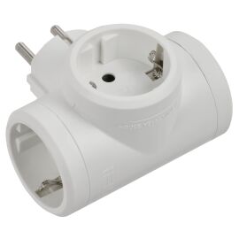 STANDARD Тройник Т-01/03 3 места с заземлением 16А белый IEK