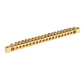 Шина PEN "земля-ноль" 6х9мм 20/2 (20групп/креп по краям), IEK YNN11-20-100