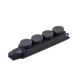 Розетка 4-местная с з/к, IP44, IEK PKR64-016-2-K02