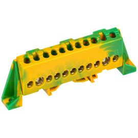 Шина PE "земля" в комб. DIN-изол. "Стойка" 8х12-11-ЖЗ, IEK TF-NN20-11-DP-K52