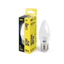 Лампа светодиодная C35 свеча 9Вт 230В 3000К E27 IEK