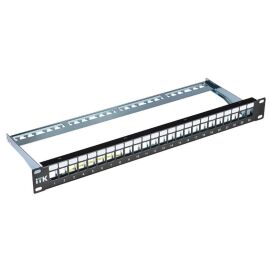 Патч-панель 1U, 19'', 24хRJ45, FTP, кат.5е, модульная, ITK PP24-1UMF