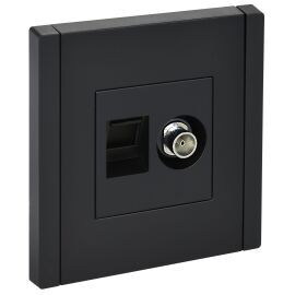 FORTE&PIANO Розетка двойная TV+RJ45 кат.6 FP137 черный IEK