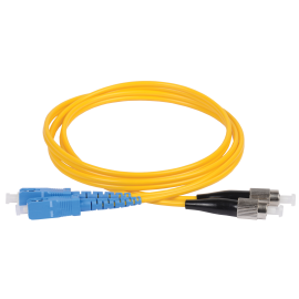 Шнур оптический SC/UPC-FC/UPC, SM, 10м, Duplex, желтый, ITK FPC09-SCU-FCU-C2L-10M