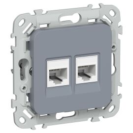 FLITE Розетка 2-местная компьютерная RJ45 категория 5Е UTP РК5е-2-0-ФлМ маренго IEK