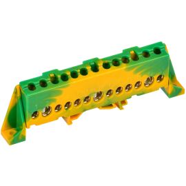 Шина PE "земля" в комб. DIN-изол. "Стойка" 8х12-13-ЖЗ, IEK TF-NN20-13-DP-K52