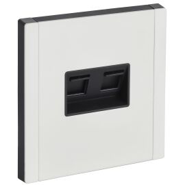 FORTE&PIANO Розетка двойная RJ11+RJ45 кат.5E FP235M металл белый IEK