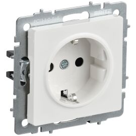 BRITE Розетка 1-местная с заземлением без защитных шторок 16А РС11-1-0-БрБ РФ белый IEK