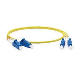 Шнур оптический LC/UPC-LC/UPC, SM, 1.5м, Duplex, желтый, Hyperline FC-D2-9-LC/UR-LC/UR-H-1.5M-LSZH-YL