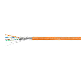 Кабель STP 4 пары, Кат.7a, внутр., 0,57мм, LSZH, оранж., 305м, Cabeus SSTP-4P-Cat.7a-SOLID-IN-LSZH 