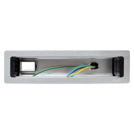 Блок розеточный настольный на 10 модулей, серебро, EKF C-Line cl-vnbin-10-s