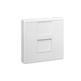 Розетка компьютерная 1хRJ45, кат.6, 2 модкуля, белая, EKF E2MK016-135-10